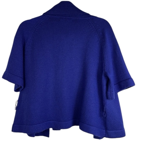 Grace Elements flared merino wool 3/4 sleeve cardigan belt closure Sz L - Picture 3 of 10